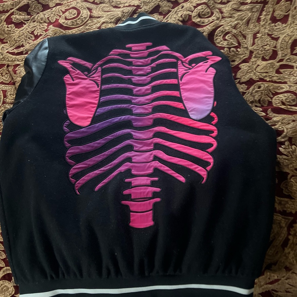 Black Jacket with Colorful Ribcage Design - Picture 2 of 2